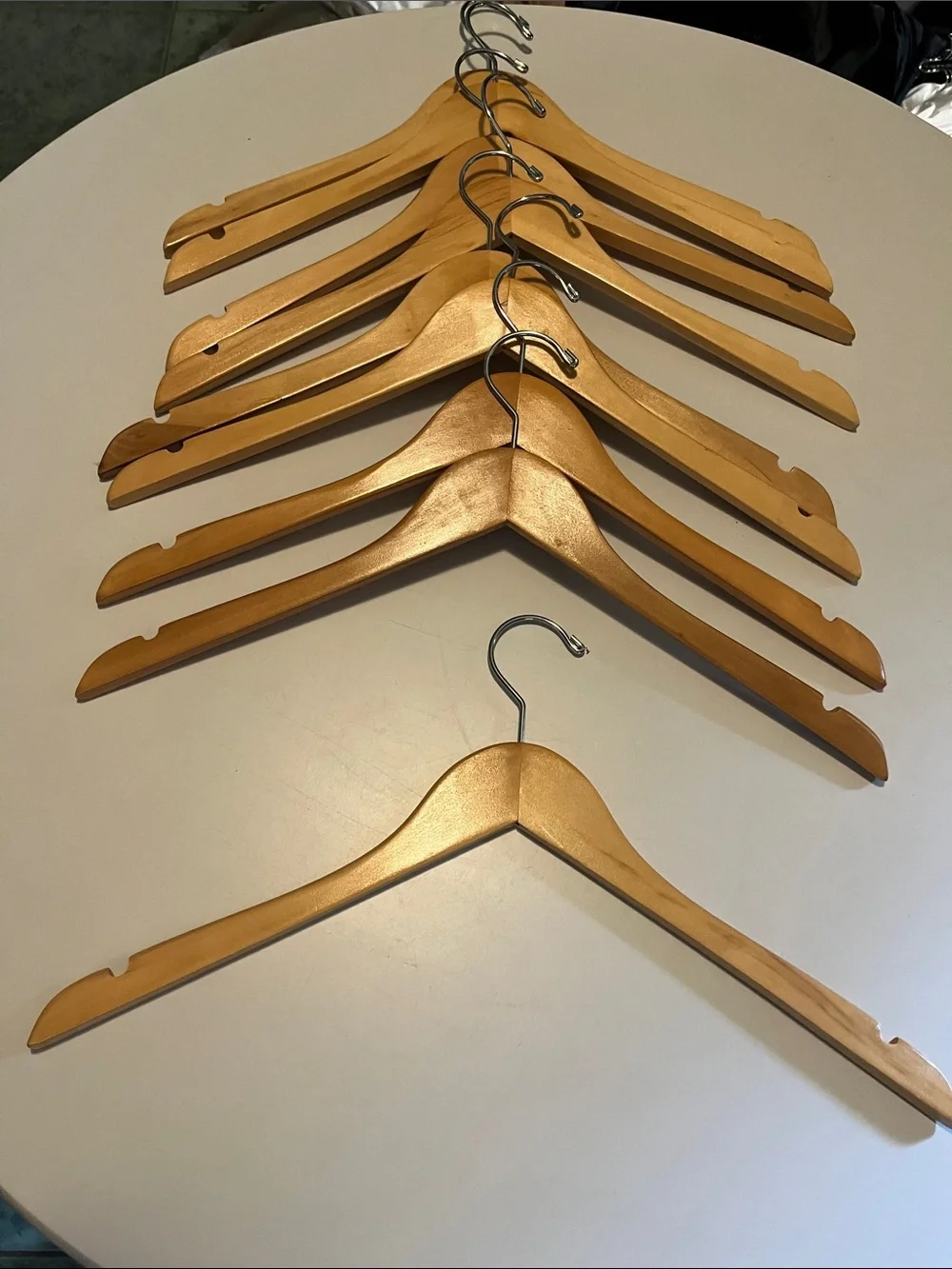 Classic Wooden Coat Hangers - Natural Brown (Set)